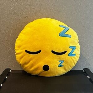 😴 Cute Sleepy Emoji Pillow Plush 12” x 5.5” 💛💤 Yellow with Blue Zzz’s